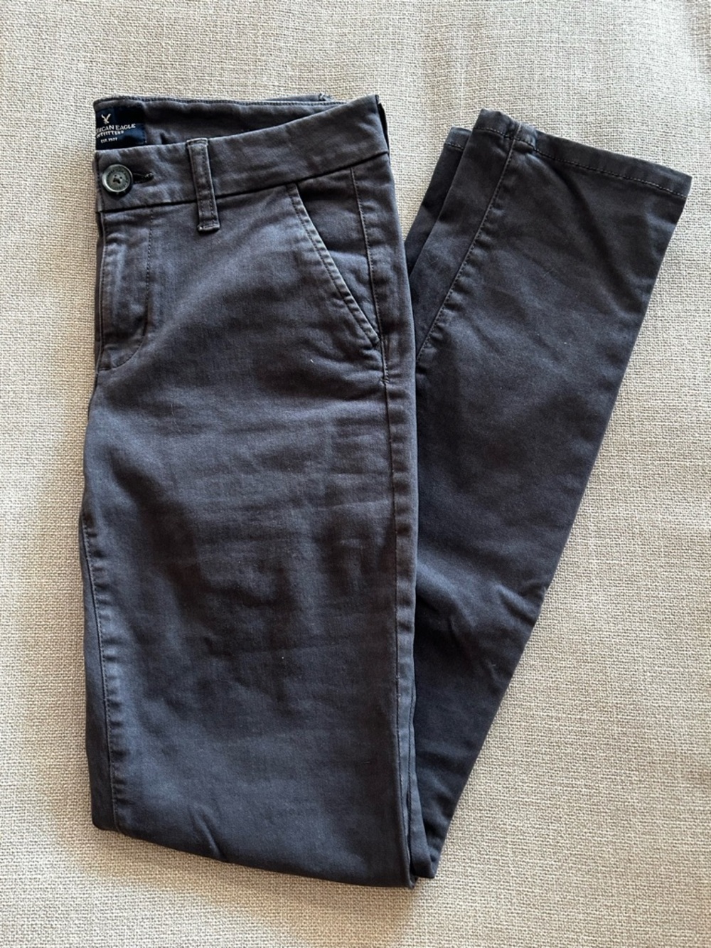 American Eagle Outfitters Gray Stretch Chinos